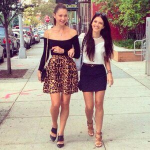 Pink Tartan cheetah print skirt